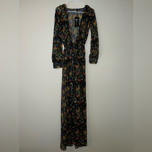 Maxi sheer Plunging Neck Belted Split Thigh
Peacock Tail Feathers Dress (S)